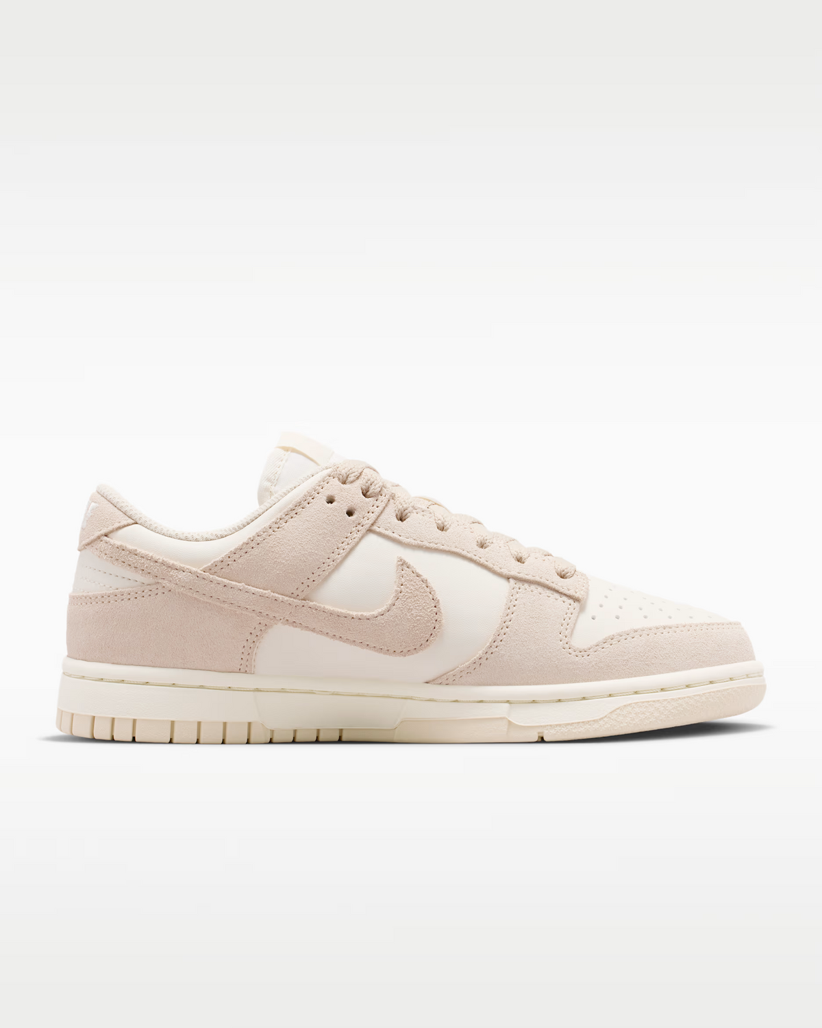 Nike Dunk Low Suede Shoes - Pearl White Pale Ivory Metallic Silver