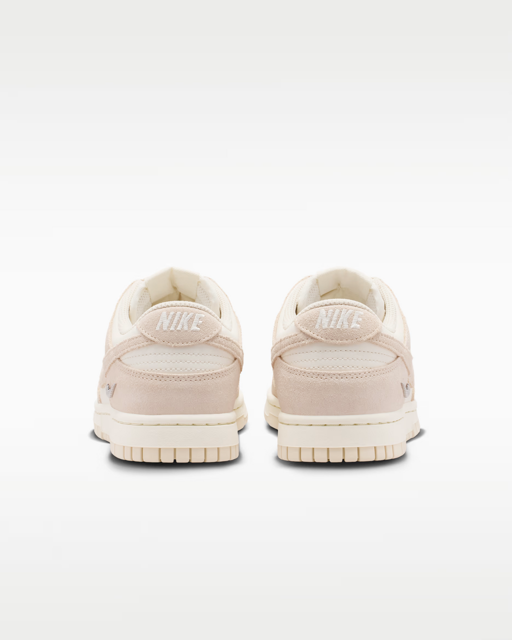 Nike Dunk Low Suede Shoes - Pearl White Pale Ivory Metallic Silver