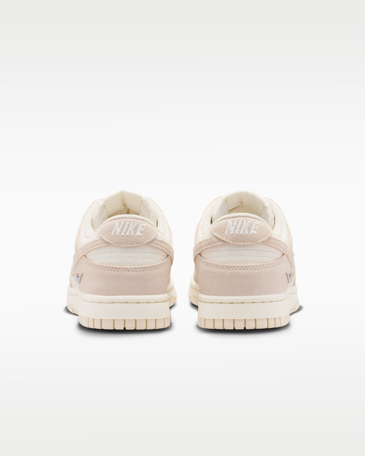 Nike Dunk Low Suede Shoes - Pearl White Pale Ivory Metallic Silver