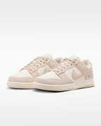 Nike Dunk Low Suede Shoes - Pearl White Pale Ivory Metallic Silver
