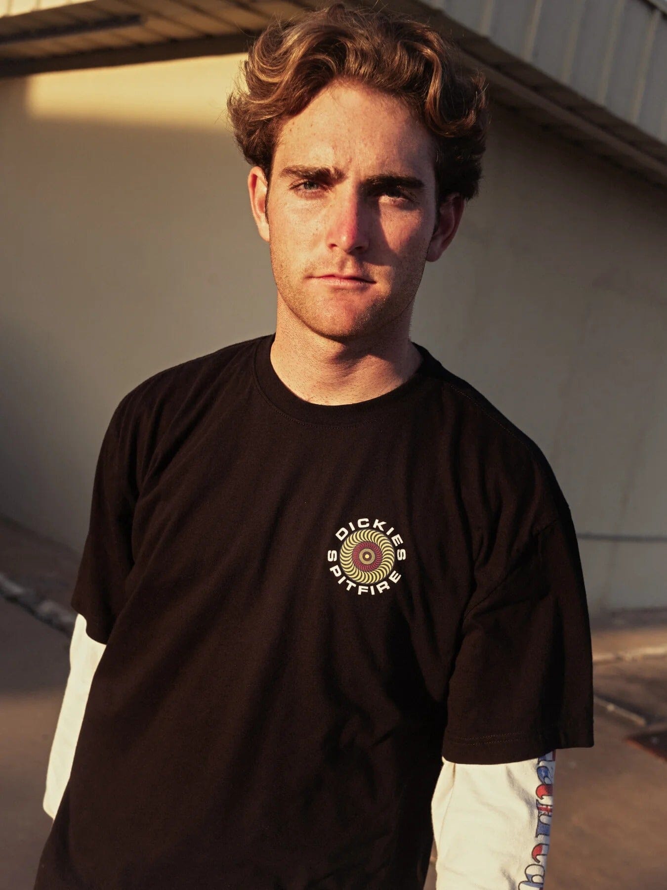 Spitfire x Dickies Tee Collab Black A865T Skateboard T-Shirt