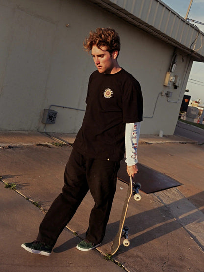 Spitfire x Dickies Tee Collab Black A865T Skateboard T-Shirt
