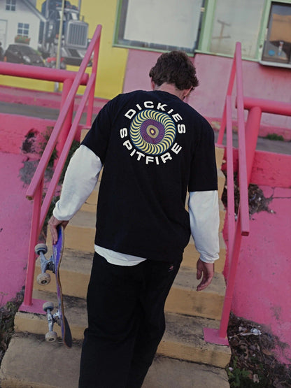 Spitfire x Dickies Tee Collab Black A865T Skateboard T-Shirt
