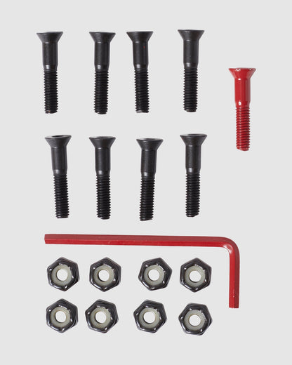 Element Bolts 1" Inch Black/Red Allen Key Skateboard Trucks Hardware