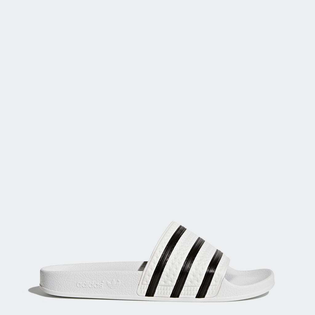 Adidas Originals Shoes Adilette Slides White Black White Slip On Sandals Unisex