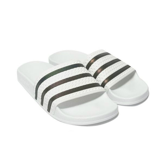 Adidas Originals Shoes Adilette Slides WHITE Black White Slip On Sandals Unisex