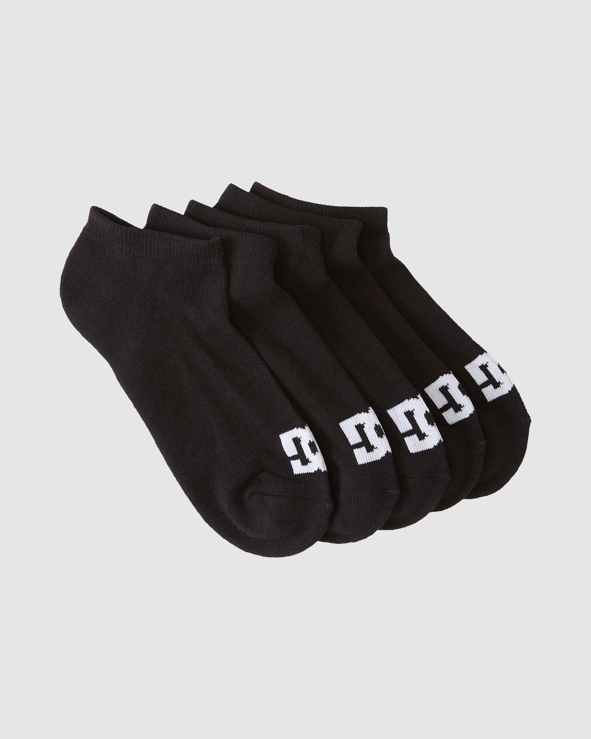 Dc Shoes Socks 5 Pack Logo Ankle Black Size 8 11 Skateboard Sox