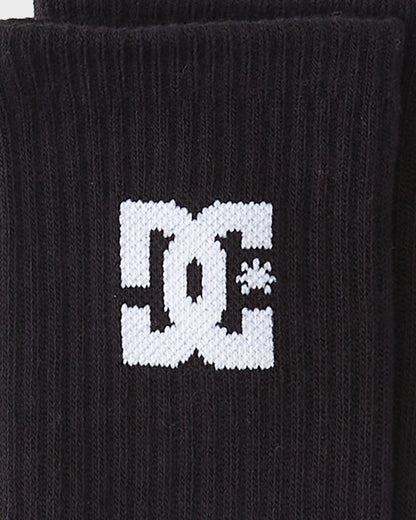 DC Shoes Socks 3 Pack Crew Black Size 7-11 Skateboard Sox