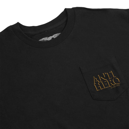 Anti Hero Pocket Tee Drophero Black New Skateboarding T Shirt