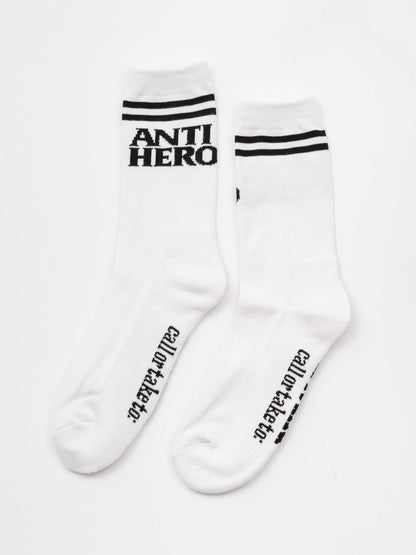 Anti Hero Socks Black Hero If Found White Black Size 7 11 Crew Skateboard Sox