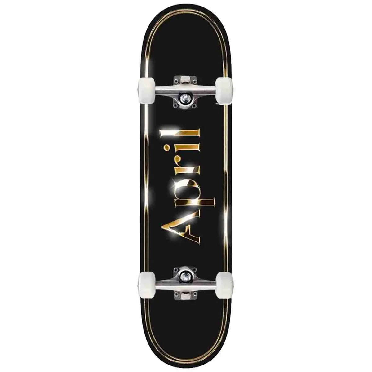 April Skateboards OG Logo Golden Black 8.5" Complete Skateboard