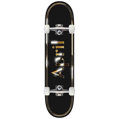 April Skateboards OG Logo Golden Black 8.5" Complete Skateboard