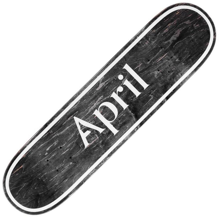 April Skateboard Deck Og Logo Invert Black 8 38