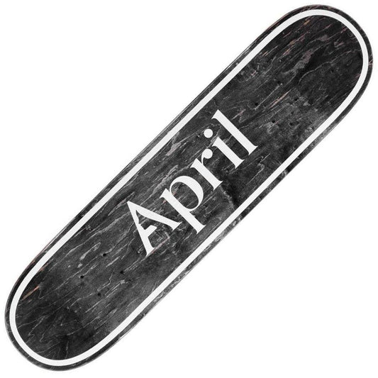 April Skateboard Deck Og Logo Invert Black 8 38