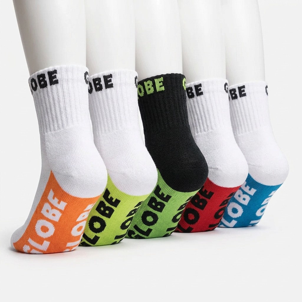 Back view of Globe Multi Brights junior crew socks
