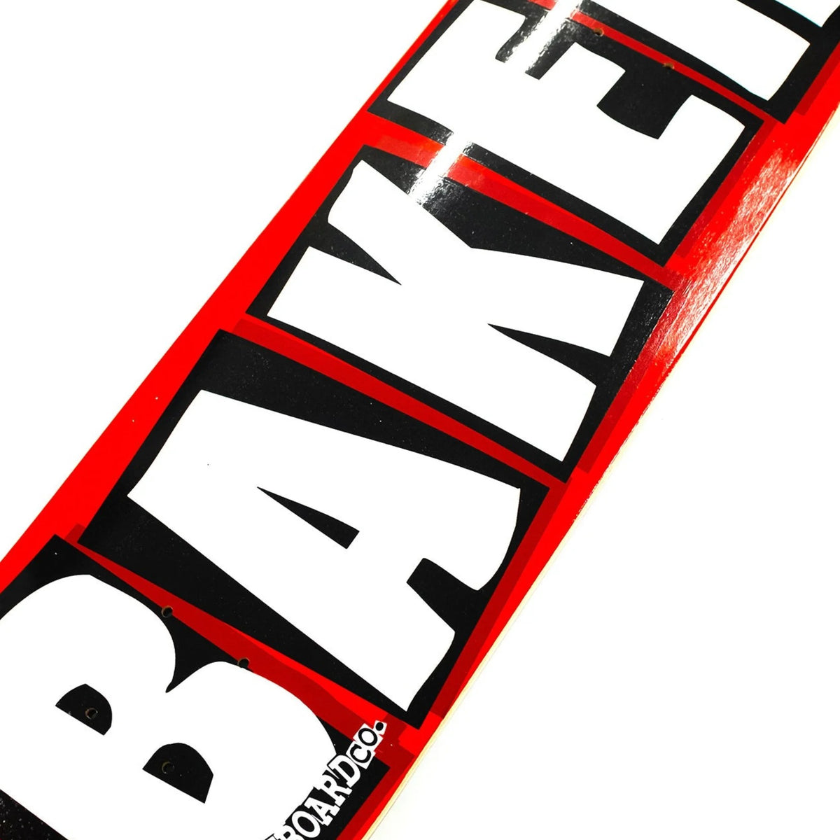 Red and black 'BAKER' sign on a white background