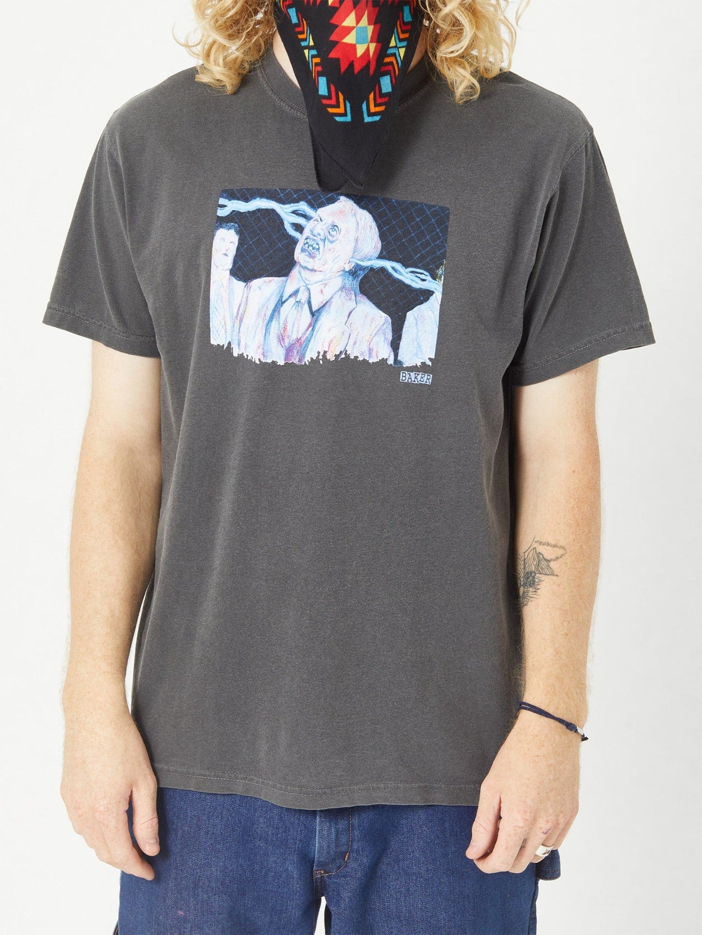 Baker Tee Fried Pepper Washed Black Art By Mike Gigliotti Skateboard T Shirt