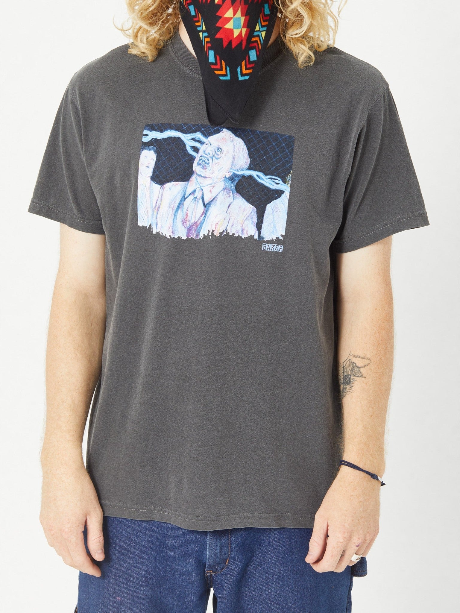 Baker Tee Fried Pepper Washed Black Art By Mike Gigliotti Skateboard T Shirt