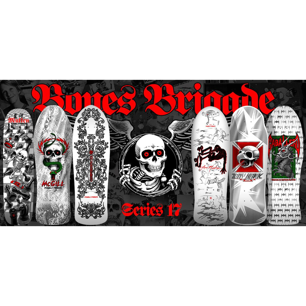FULL SET Powell Peralta Bones Brigade Series 17 Pearl Foil Reissue All 6 Decks
