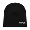 Black Crown beanie top-down view