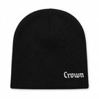 Black Crown beanie top-down view