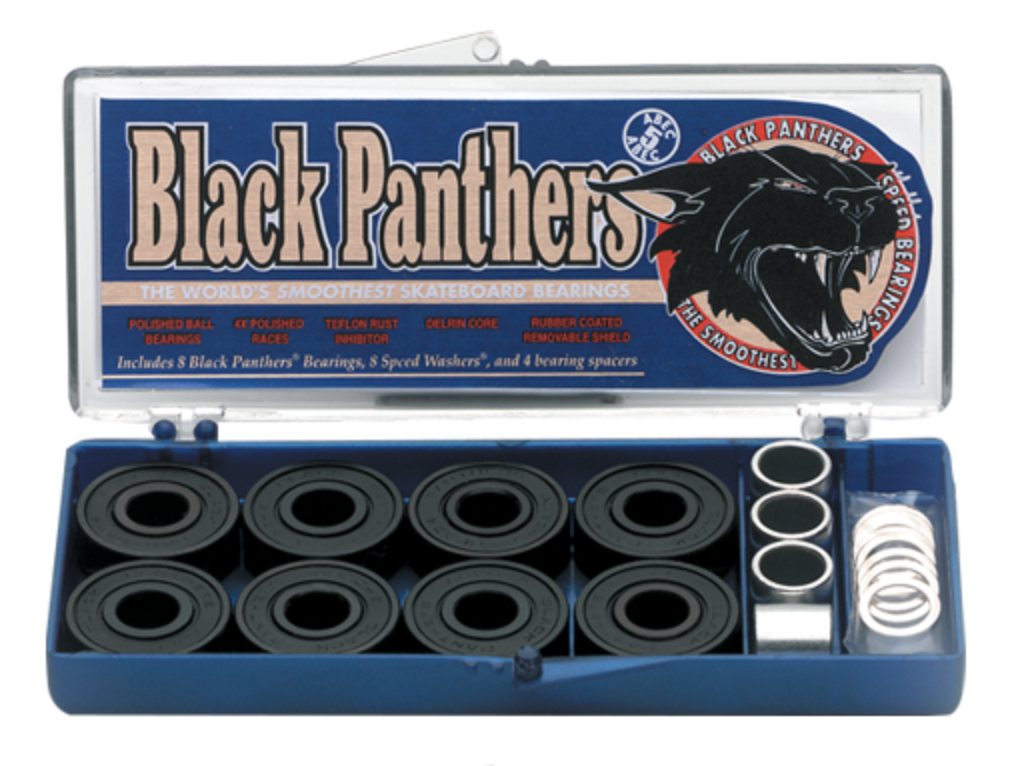 Shortys Skateboard Bearings Abec 5 Black Panthers Blue