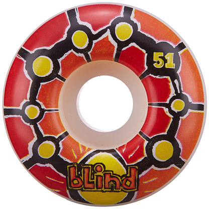 Blind Skateboard Wheels Round Space Red Orange 51mm V2 Wide