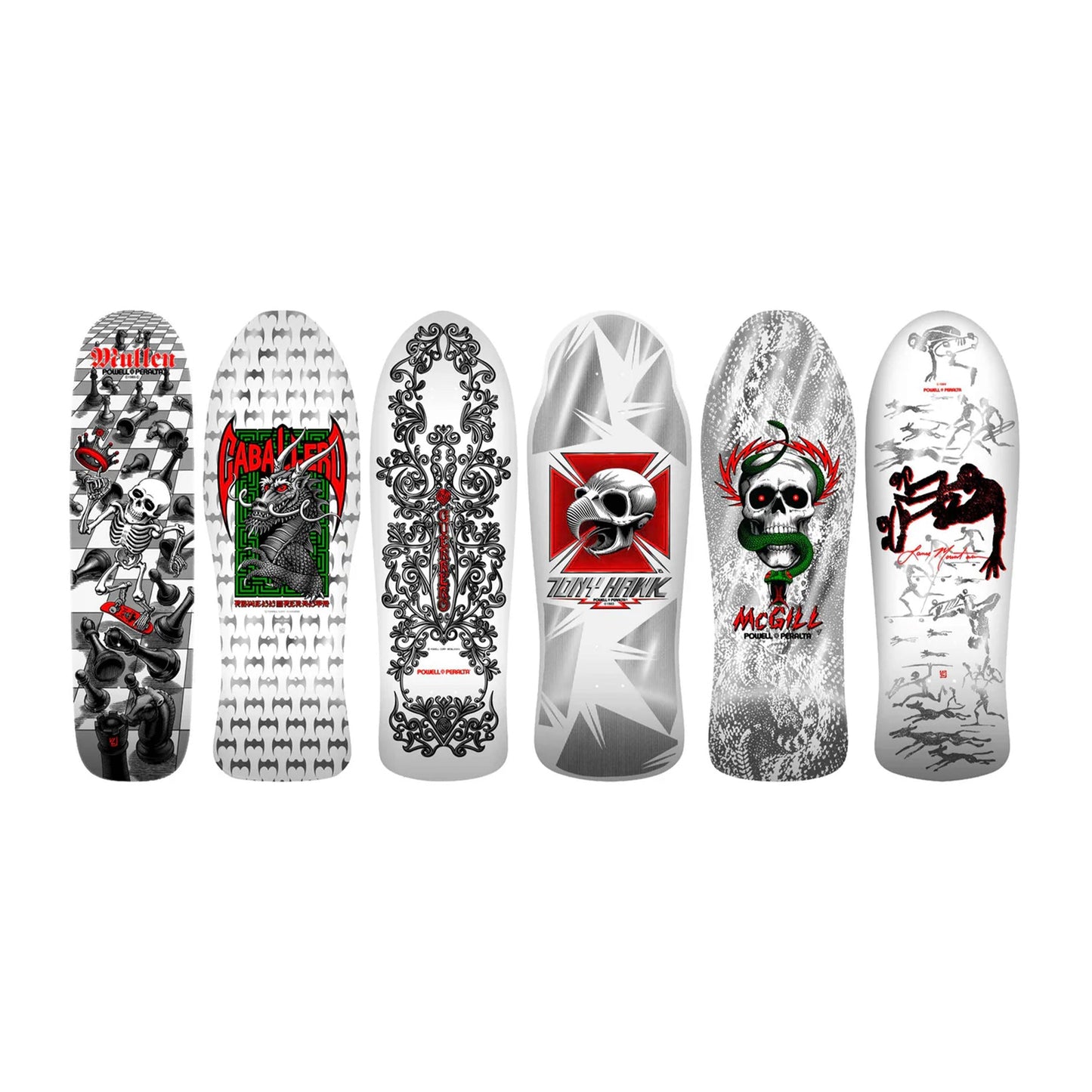 FULL SET Powell Peralta Bones Brigade Series 17 Pearl Foil Reissue All 6 Decks