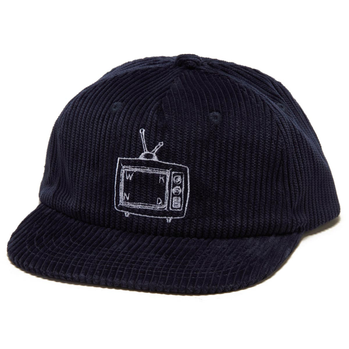WKND Cap Cord TV Logo Navy 5 Panel Snapback OSFM Skateboard Hat