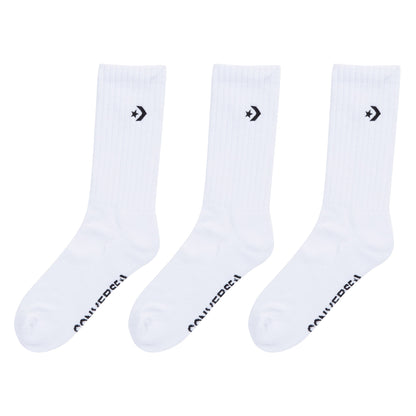 Cons Socks 3 Pack White Crew SIZE 11-14 Star Chevron Converse Skateboard Sox