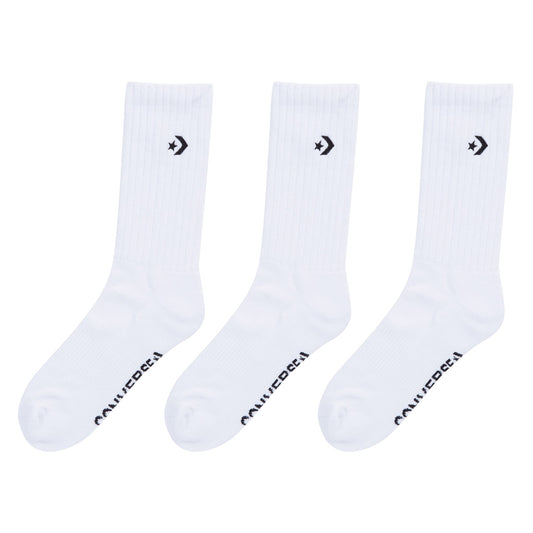 Cons Socks 3 Pack White Crew SIZE 11-14 Star Chevron Converse Skateboard Sox