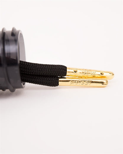 Crep Protect Round Laces - Black Ice Gold Tip