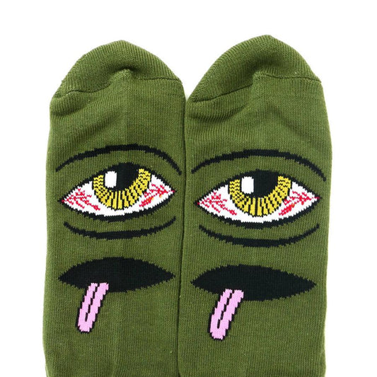 Toy Machine Socks Bloodshot Eye Army OSFM Skateboard Sox