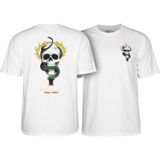Powell Peralta Tee McGill Skull & Snake White Reissue Skateboard T-Shirt