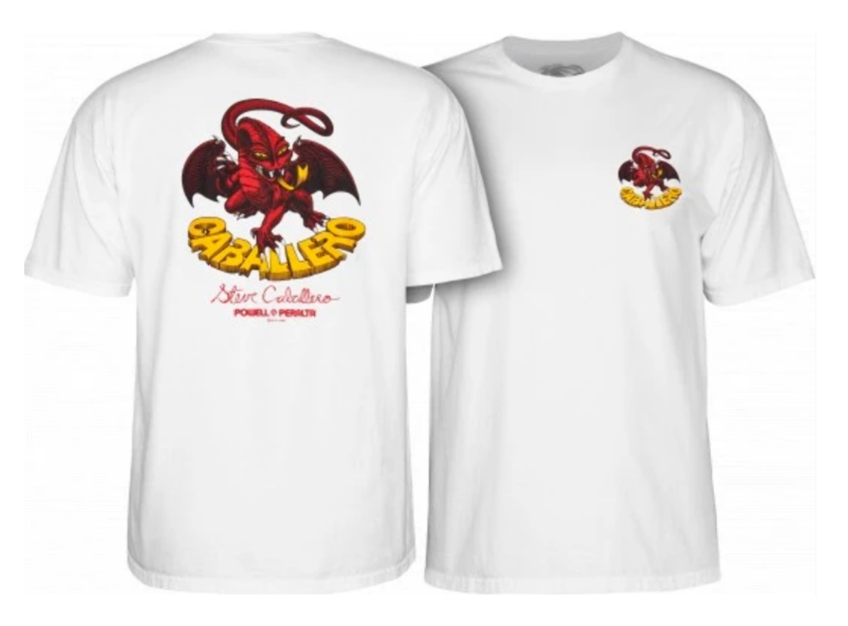 Powell Peralta Tee Cab Dragon White Reissue Skateboard T-Shirt