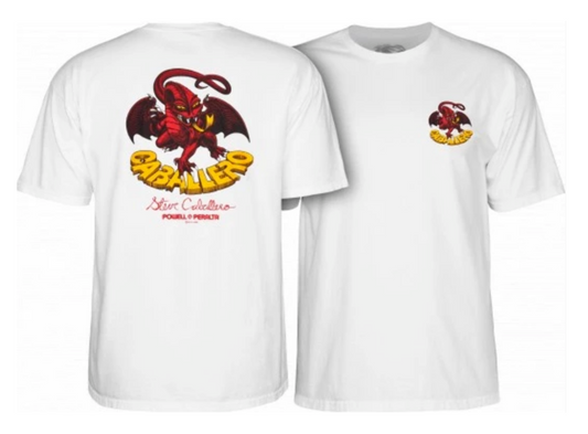 Powell Peralta Tee Cab Dragon White Reissue Skateboard T-Shirt