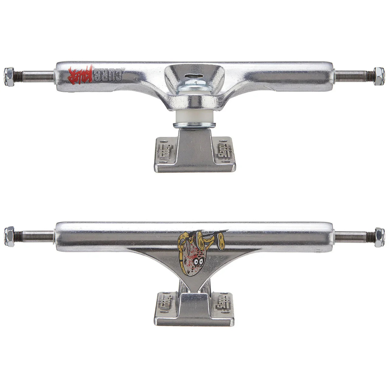 Slappy Skateboard Trucks ST1 Inverted Kingpins Curb Killer Polished 10"