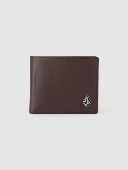 Volcom Wallet Single Stone Dark Brown Bi-Fold (RFID Protection)