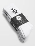 Volcom Socks 3 Pack Full Stone White Crew Size 9 12 Skateboard Sox