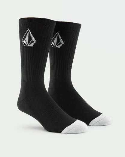 Volcom Socks 3 Pack Full Stone Black Crew Size 9-12 Skateboard Sox