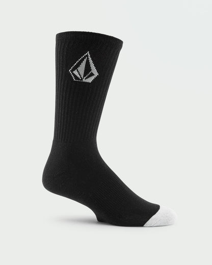 Volcom Socks 3 Pack Full Stone Black Crew Size 9-12 Skateboard Sox