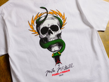 Powell Peralta Tee McGill Skull & Snake White Reissue Skateboard T-Shirt