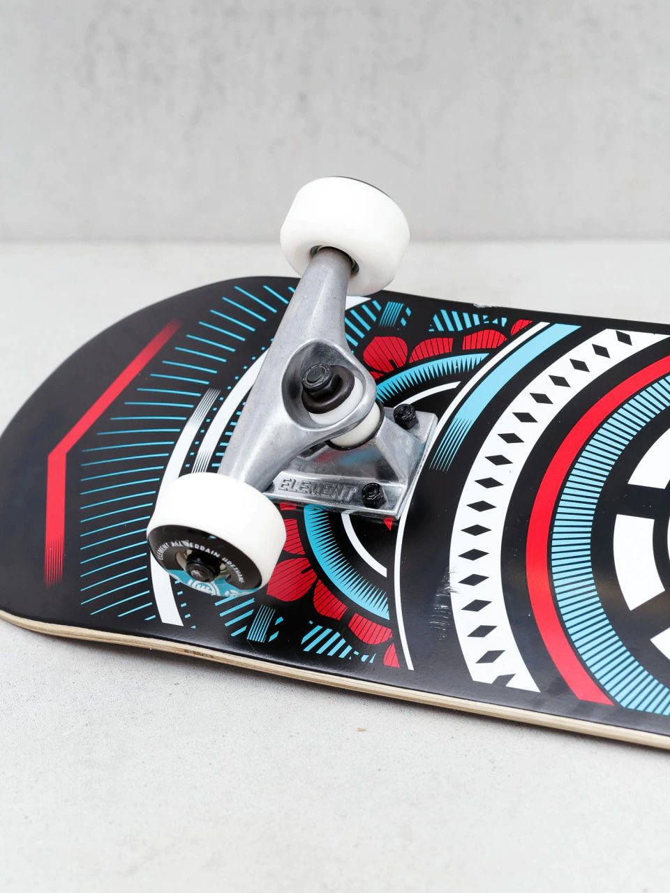 Element Skateboard Complete Hatched Red Blue 8 Pre Assembled