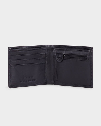 Element Skateboards Wallet Icon Leather Flint Black Tri Fold