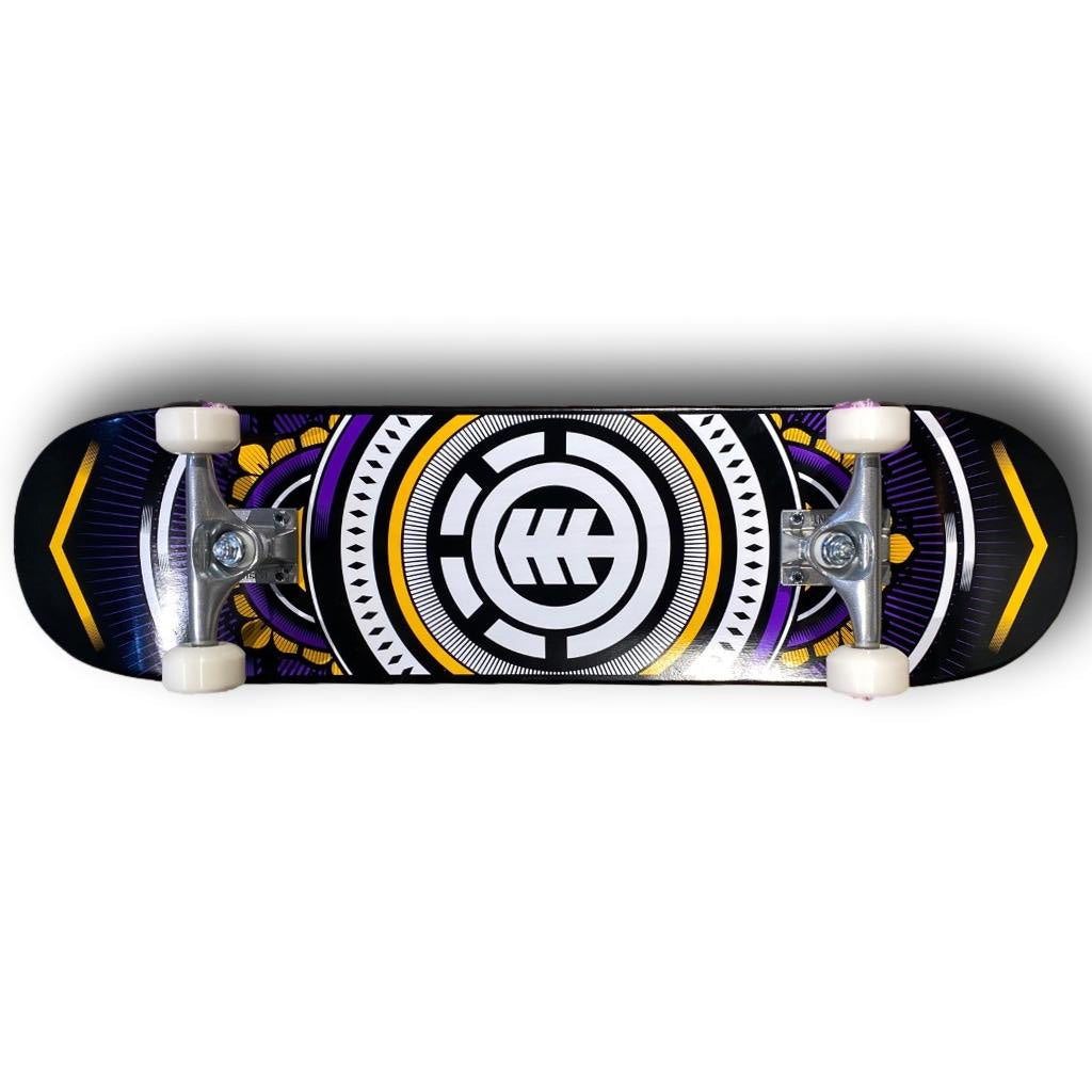 Element Skateboard Complete Hatched Purple Gold 8 Pre Assembled