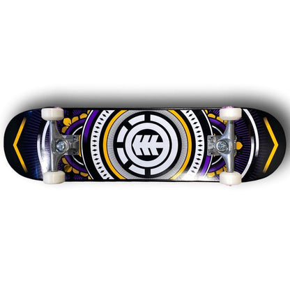 Element Skateboard Complete Hatched Purple Gold 8 Pre Assembled