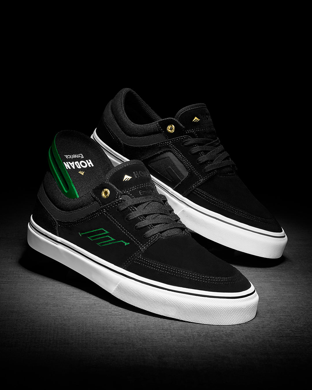 Emerica Shoes Braden Hoban Black White Gold US SIZE Skateboard Sneakers