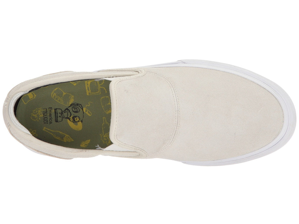 Emerica Shoes Wino G6 Slip On Collin Provost White White Skateboard Sneakers