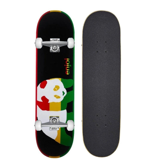 Enjoi Skateboard Complete Panda Rasta Veneer 8.375" Pre-Assembled R7
