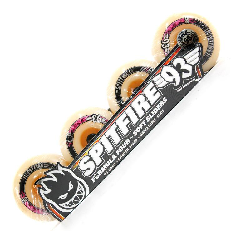 Spitfire Wheels F4 93D Radials 58mm Natural Formula Four Soft Sliders